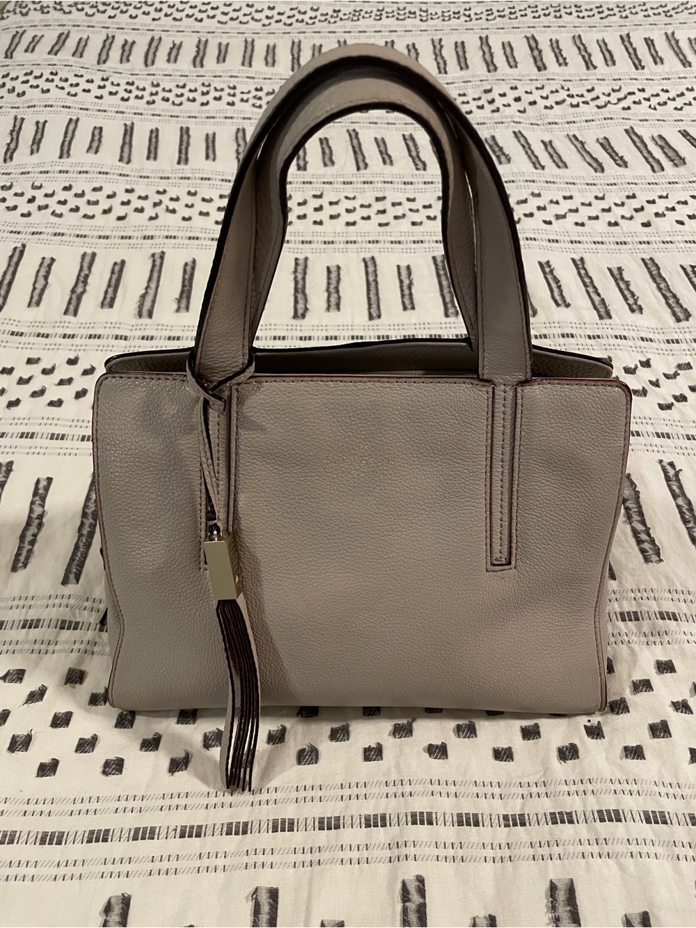Kate Spade Chester Street Allyn Grey Pebbled Leather Satchel Tote Bag